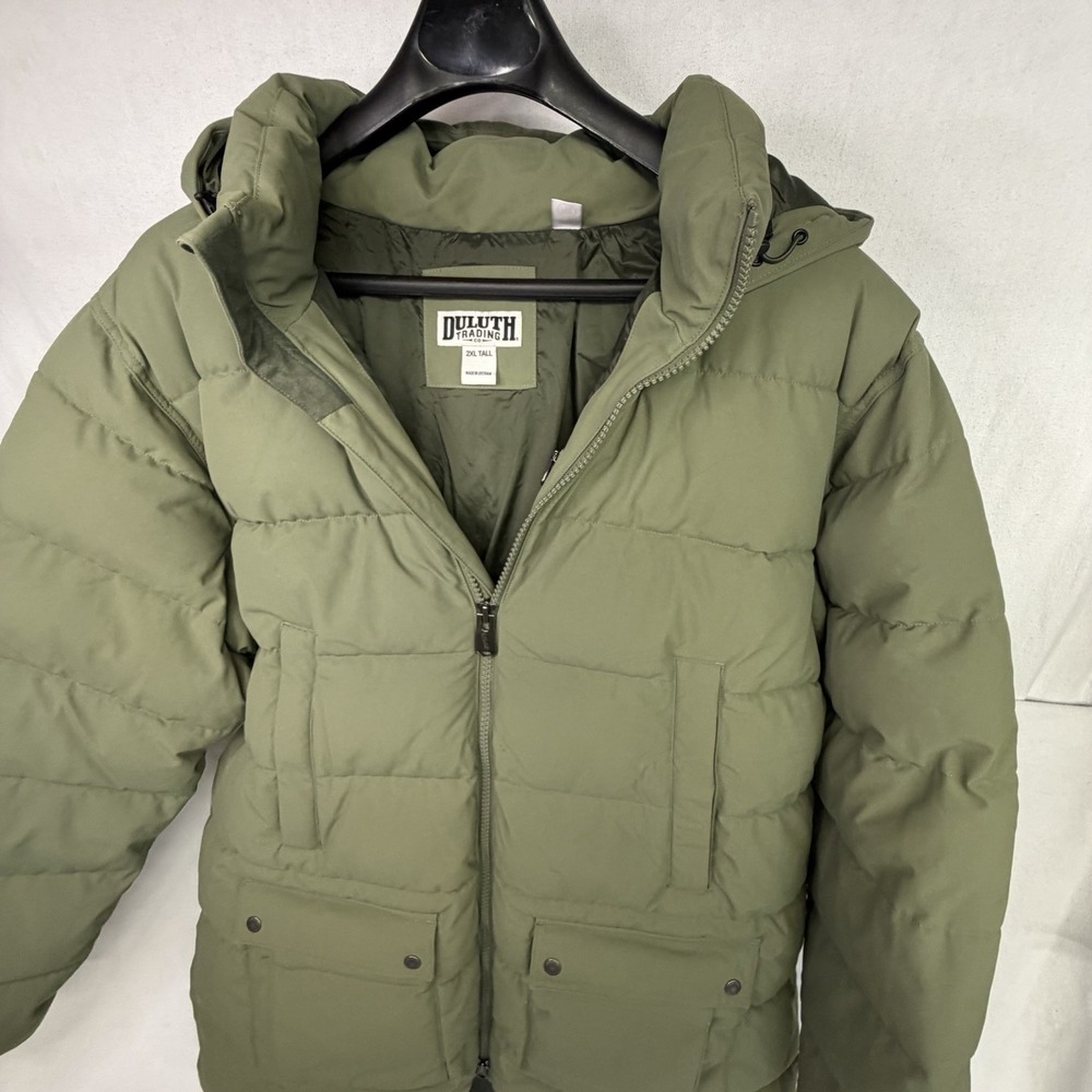 Daluth Trading Men's Insulated Parka Jacket Green Winter Ski Heavy Duty 2XL Tall